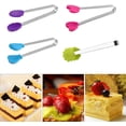 thumbnail image 3 of Paquete de 5 mini pinzas para cubitos de hielo de acero inoxidable con mango de silicona antideslizante para pinzas de cocina, carpeta de alimentos y pinzas para hielo Little Love., 3 of 5