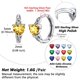 thumbnail image 5 of Pendientes de aro de plata de ley con piedras natales Silvora para mujer. Diamantes creados. Delicada joya de regalo para cumpleaños o Navidad, 5 of 8