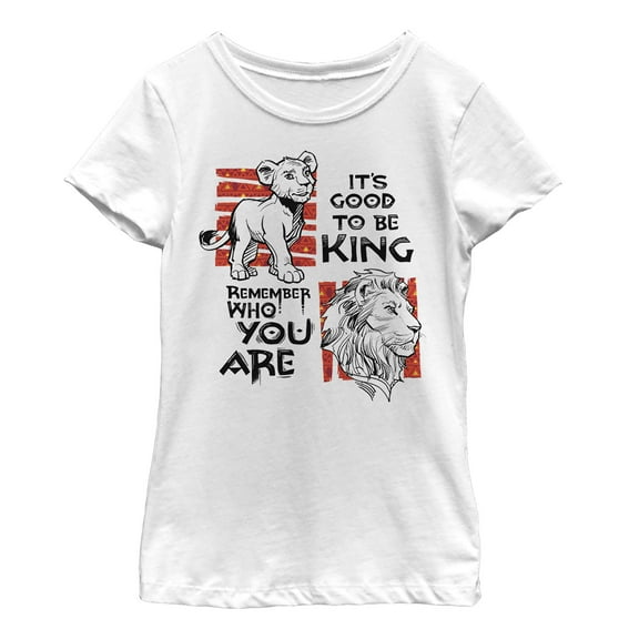 Girl's Lion King Good to Be King  Graphic Tee White X Large