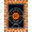 Orange Black White, Pattern 9, variant on ODIKA Round Athletic Hoop Center Featuring Lines Football Blanket Border for Dorm Room, Small Living Apartment, Stain Resistant Low Profile