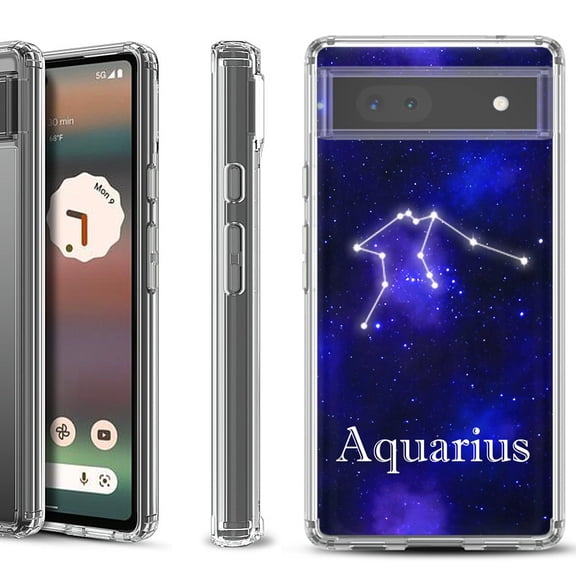 Shockproof Bumper Phone Case for Google Pixel 6a, by OneToughShield ® - Aquarius