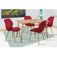 thumbnail image 1 of Comedor MOBILKRAFT Modelo Malibu 4 Sillas Rectangular Estilo Contemporáneo Color Rojo, 1 of 5