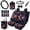 Angry Wolf, variant on HUISEFOR 15 Pcs American Flag Deer Car Seat Cover Full Set Easy Installation Including Steering Wheel Cover Seat Belt Cover Garbage Can Rear View Mirror Cover Suitable for Most Cars SUV
