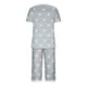 thumbnail image 4 of ICHUANYI Clearance Fashion Women Casual Patchwork Short Sleeve Tops V-Neck Shorts Sleepwear Sets(Gray, S) ICHUANYI WER2023081107624, 4 of 8