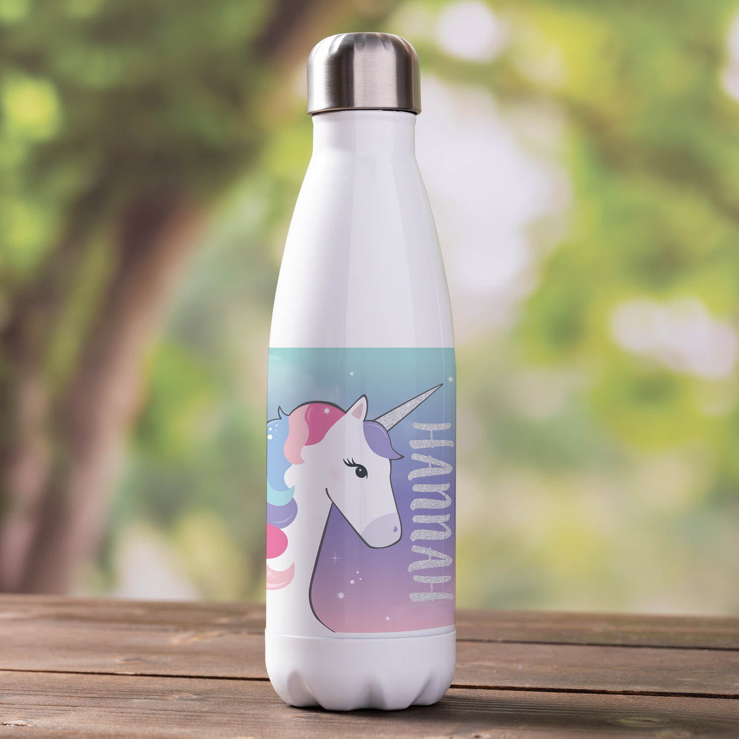 Unicorn Personalised Insulated Reusable Water 500ml Bottle