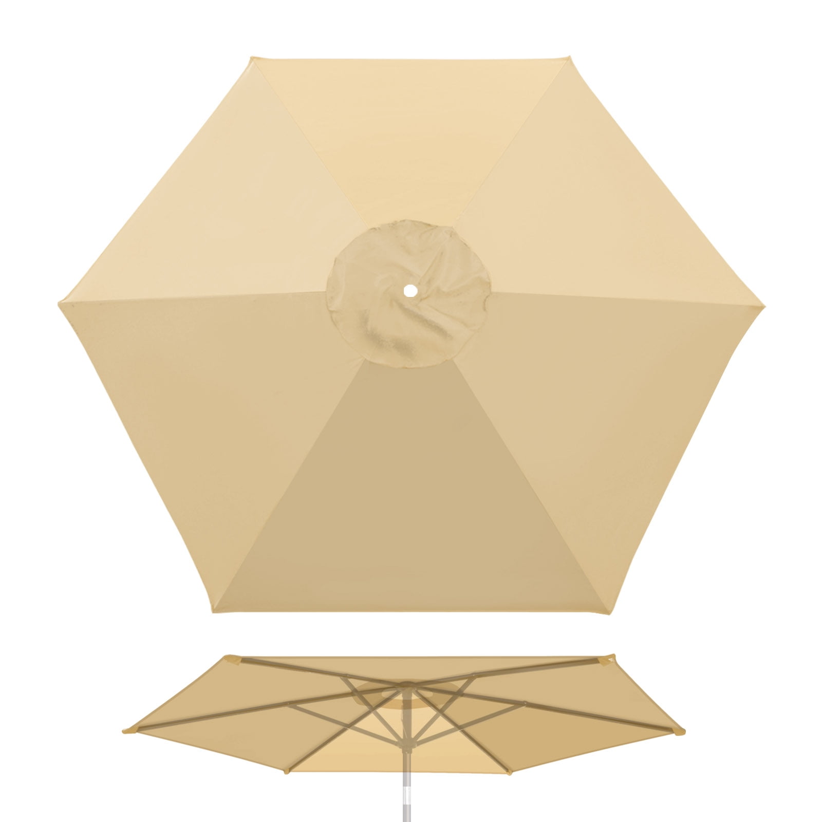 YardGrow 8.2ft 6 Ribs Patio Umbrella Replacement Canopy Market Umbrella