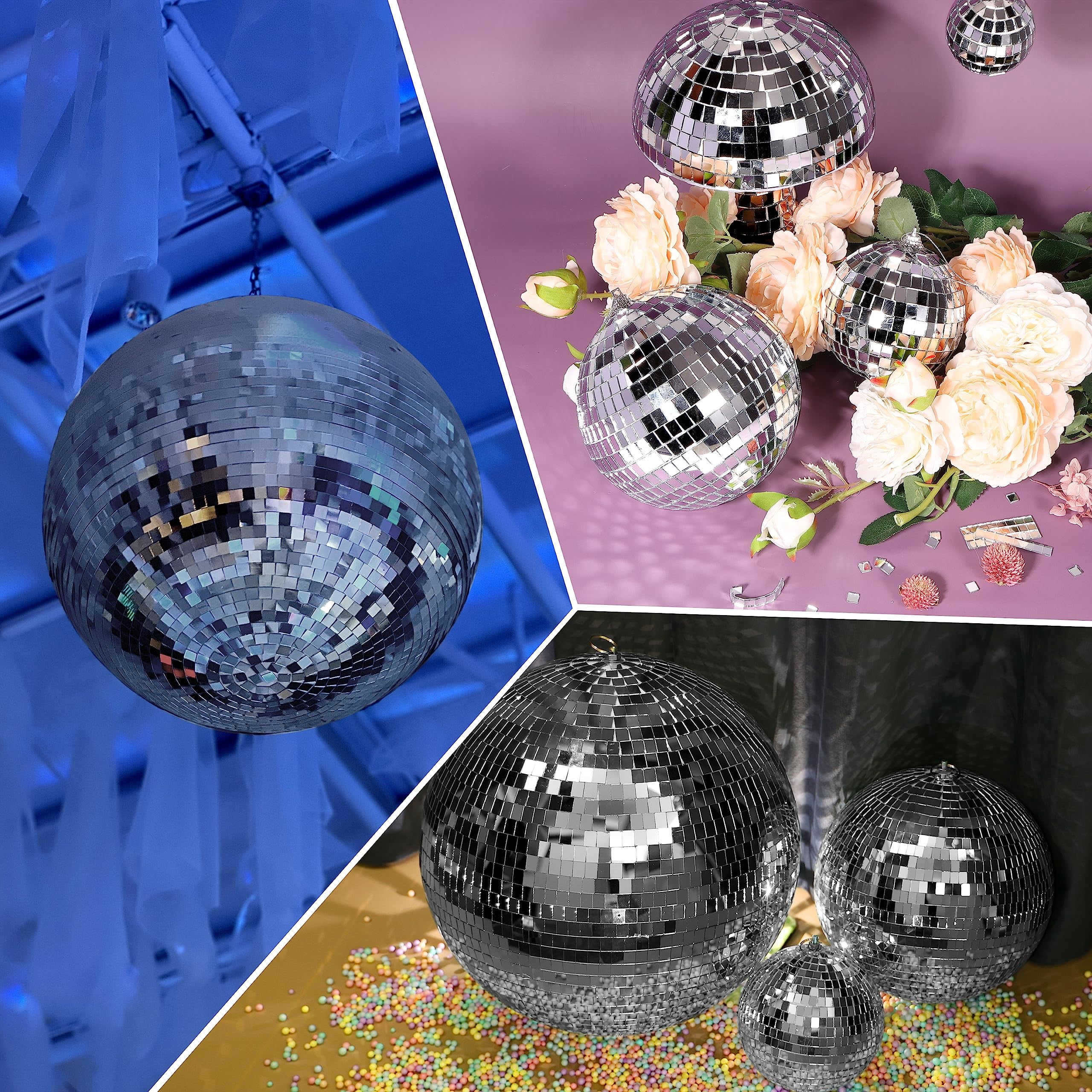 2360 Disco Tiles  5 X 5 Mm Self Adhesive Mirror Real Glass Ball For Crafts Diy Photo Frame Art Collage Interior Decoration (silver-gray)