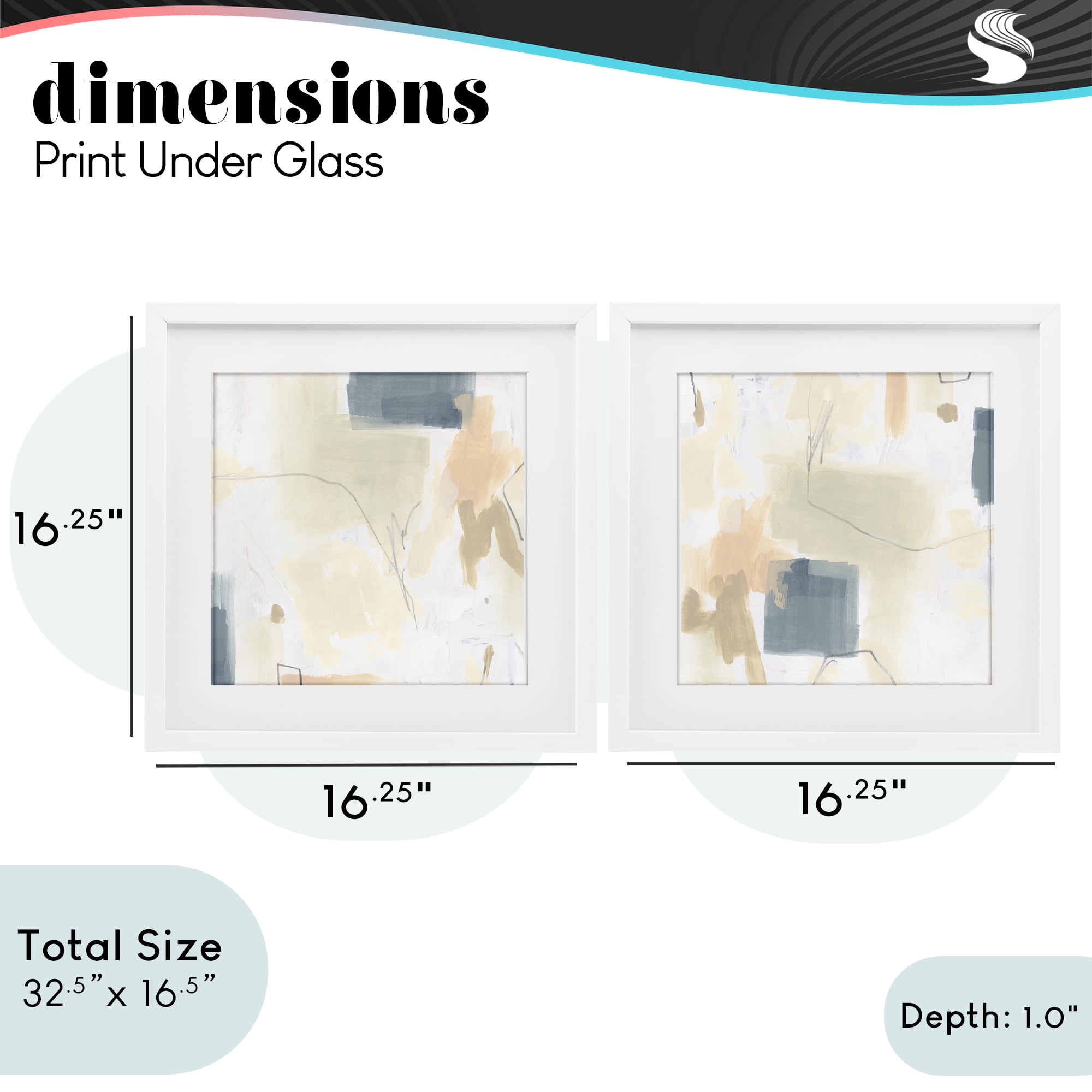 Stupell Industries Muted Plaster Line 2 Piece White Framed Print Under Glass Set, design by June Erica Vess