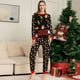 thumbnail image 1 of Conjunto de pijama de Navidad para hombre y mujer, ropa de dormir familiar con estampado de Papá Noel, pantalones de manga larga, ropa de casa de Navidad, 1 of 4