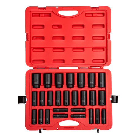 Sunex 2646 26-Piece 1/2" Drive Deep Metric Impact Socket Set
