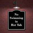 thumbnail image 2 of No Swimming in Hot Tub BLACK Aluminum Composite Sign 20''x24'', 2 of 9