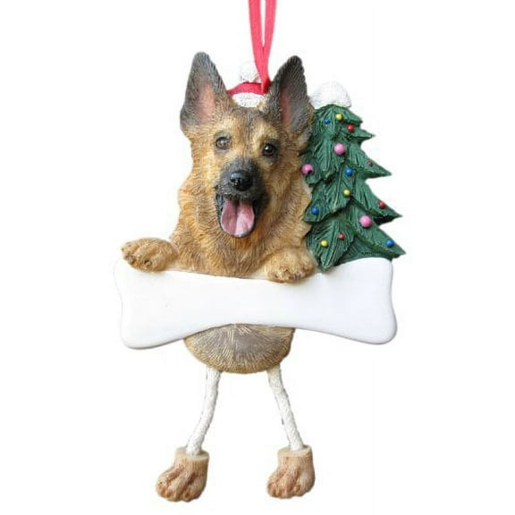 German Shepherd Ornament "Dangling Legs" Hand Painted and Easily Personalized