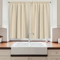 thumbnail image 2 of Ambesonne Geometric Kitchen Curtains, Blue White Striped, 55"x39", Orange White Cadet Blue, 2 of 3