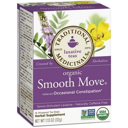 Traditional Medicinals Organic Herbal Laxative Tea Bags, Smooth Move 16 ea (Pack of (The Best Laxative Tea)