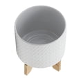 thumbnail image 4 of Sagebrook Home 15781-02 8" CHEVRON PLANTER W/ STAND, WHITE, 4 of 4