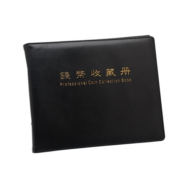 Advancent Álbum de cuero 2 tipos 10 páginas monedas billete sello colección libro protector dinero impermeable colector gran capacidad Almacenamiento y organización del hogar Negro Advancent HA073943-01
