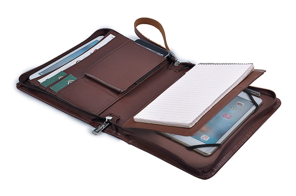 Leather Organizer Portfolio Case With Wrist Strap For 8 Inch Tablet Leather Organizer Portfolio Case With Wrist Strap For 8 Inch Tablet And A5 Notepad Com
