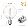 thumbnail image 2 of Leyfeng - Bombillas de repuesto G40 de 1 W, CA 110-120 V, paquete de 3, base de rosca E12, globo de cristal, para guirnalda de luces, decoración de interiores y exteriores, color blanco cálido., 2 of 8