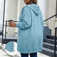 thumbnail image 5 of Maplenight Women's Plus Size Zip Up Hoodie Long Sleeve Full Zip Hooded Sweatshirts with Pockets Casual Loose Fall Jackets, 5 of 6