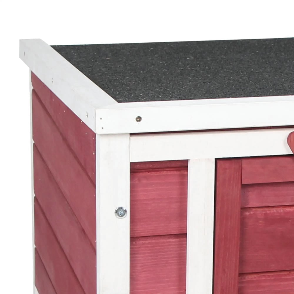 Resenkos Rabbit Hutch, Duck Cage Hutch,Rabbit Coop, Small Wooden Rabbit Hutch Bunny Cage Guinea Pig Cage Duck House Dog House, Red