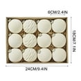 thumbnail image 2 of 12Pcs 6cm Flocked Christmas Ball Ornaments, Neutral Tone (Cream & Brown) Hanging Decor, Elegant Baubles for Xmas Tree & Home Decoration, 2 of 9