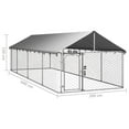 thumbnail image 4 of vidaXL 39.4" Steel Outdoor Pet Kennel & Crate for Dogs with Roof, 4 of 64
