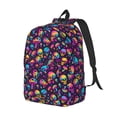 thumbnail image 2 of Naloa Canvas Backpack for Men Women rainbow color mushroom Skull Print Rucksack Casual Travel Daypack Large and Small Durable College Tote Satchel Bookbag for Teens, 2 of 8