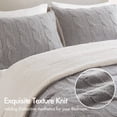 thumbnail image 2 of 2 Pieces Twin Cable Knit Chenille Comforter Set,Gray, 2 of 19