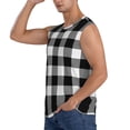 thumbnail image 3 of Disketp White And Black Plaid Pattern Sleeveless Tshirts For Men, Muscle Shirts For Men Dry Fit Tank Top-Xx-Large, 3 of 8