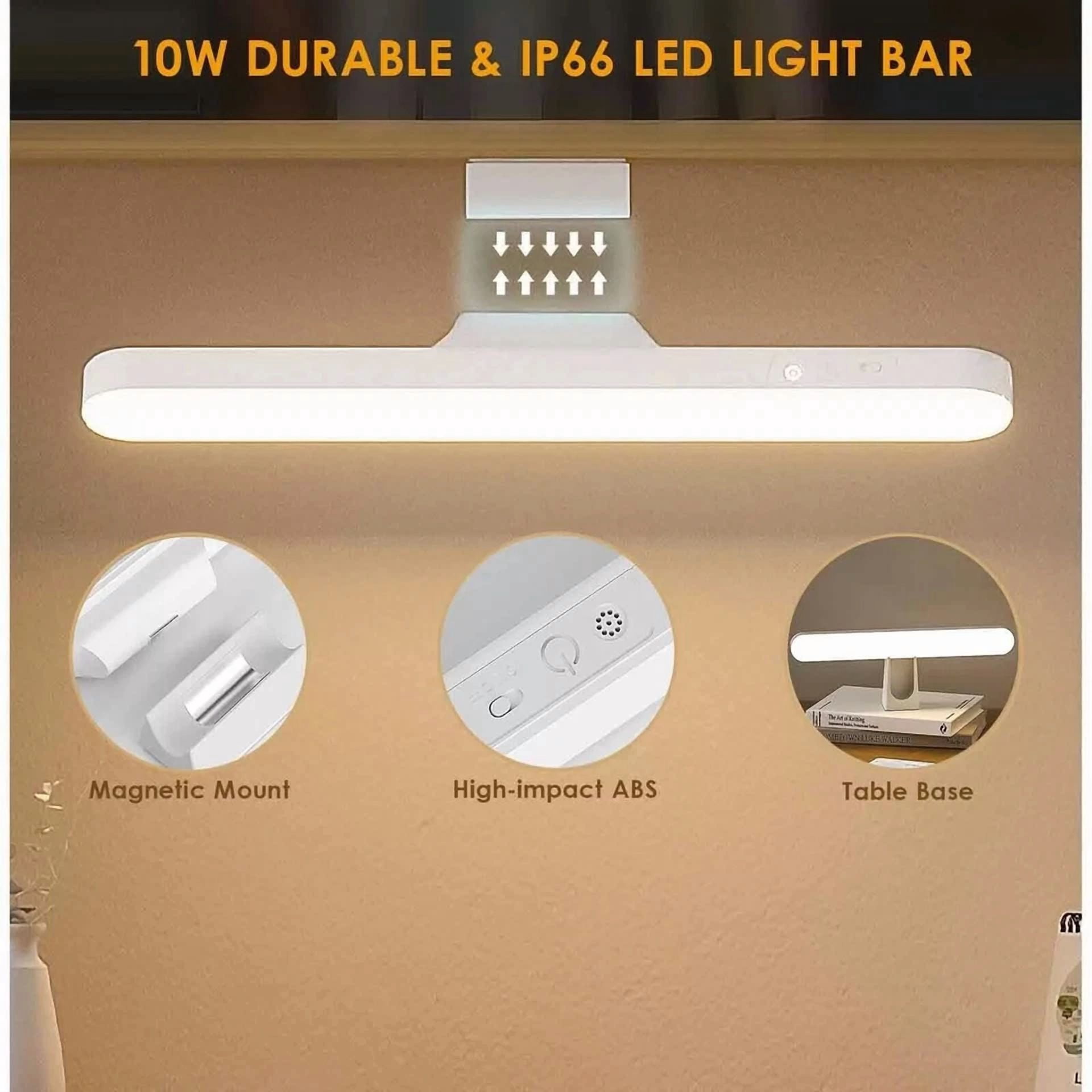 Magnetic Under Cabinet Lights Counter Lighting Dimmable Led Light Bar W/ Battery