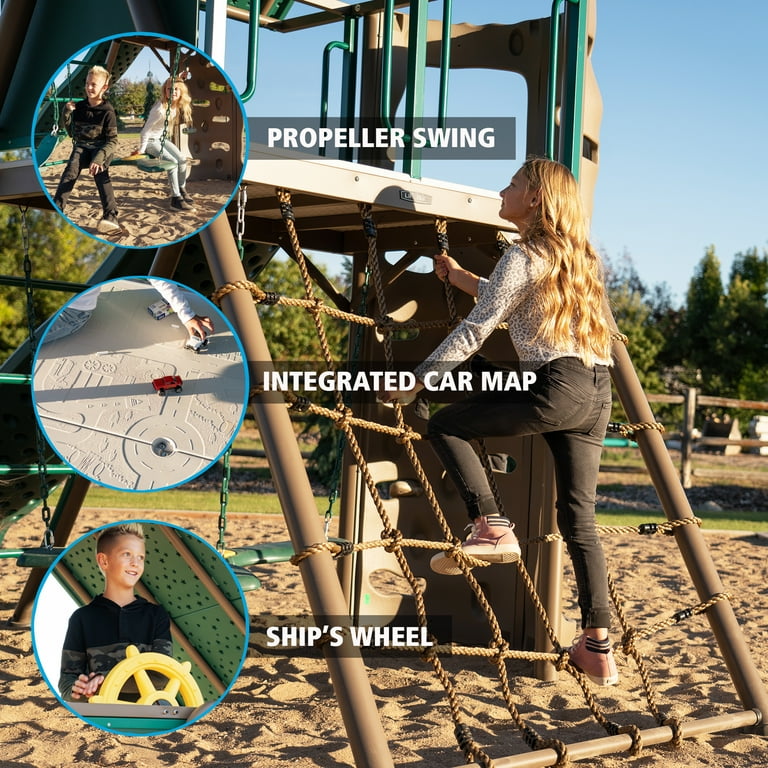 Lifetime Kid's Big Stuff Playset - Metal Swing Set, Slide