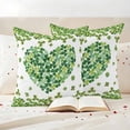 thumbnail image 3 of Saint Patrick's Day Pillow Covers 2 Pack Retro Spring Green Shamrocks Heart Pillowcase Waterproof Outdoor Throw Pillow Cover for Patio Garden Square Cushion 26”x26”, 3 of 9