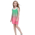 thumbnail image 3 of Moocorvic Girls Dresses Off Shoulder Casual Clothes Sling Summer Casual Beach Gradient Color Girls Sundress with Pockets 13 Years, 3 of 6