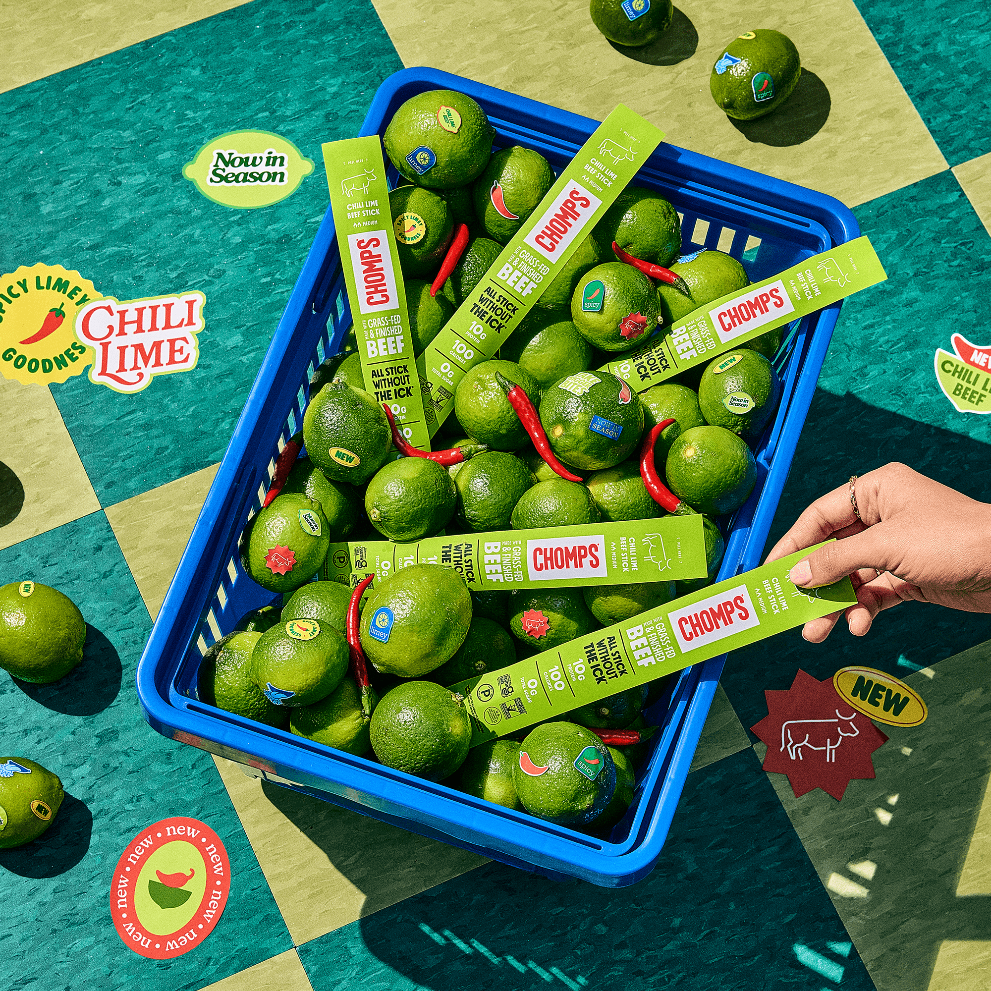 Chomps Grass-Fed And Finished Chili Lime Beef Snack Sticks (8 Count)