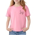 thumbnail image 2 of Bixock Summer Casual Short Sleeve Tee Crew Neck Figure Print Cotton Shirts for Girls Easter Clothes 2-13Years School Uniforms Lightweight Breathable Daily Pullover Tops, 2 of 6