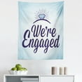 thumbnail image 1 of Saying Tapestry, We Are Engaged Announcement Words Wedding Ring Celebration, Fabric Wall Hanging Decor for Bedroom Living Room Dorm, 5 Sizes, Sky Blue and Navy Blue, by Ambesonne, 1 of 1
