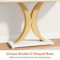 thumbnail image 5 of Tribesigns Modern Narrow Entryway Console Table, 40 inch Small Entryway Table with Geometric Metal Base for Living Room, Hallway and Foyer,White & Gold, 5 of 8