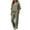#0155-Army Green, variant on Linen Sets for Women 2 Piece V Neck Bubble Sleeve Top Drawstring Elastic Waist Wide Leg Pants Casual Summer Beach Vacation Matching Outfits