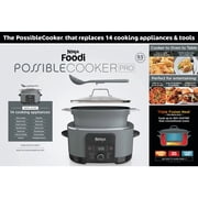 Ninja 14-in-1 PossibleCooker PRO 8.5-qt Multi-Cooker, with Slow Cooker, Dutch Oven, Steamer & More, Glass Lid & Integrated Spoon, Oven Safe Pot to 500°F, MC1001 Sea Salt Gray
