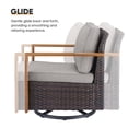 thumbnail image 4 of PARKWELL 4-Piece Outdoor Swivel Gliders Rocker with Soft Cushions,Ottoman Seat Foot Rest,All-Weather Wicker Patio Conversation Seating Furniture Set for Deck or Garden,Gray, 4 of 10
