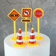 thumbnail image 1 of Amyove 6pcs/set McQueen Car Cake Topper Child Baby Boy Birthday Party Scene Obstacle Birthday Cake Topper Decoration Set Car Racing Car Sports Car Decoration, 1 of 8