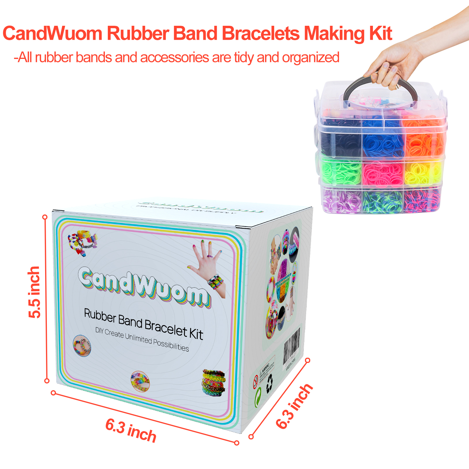 CandWuom 5000+ Rubber Band Bracelet Making Kit photo 6