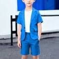thumbnail image 2 of hengsof Kids' One Button Suit Two Pieces Peak Lapel Jacket and Short Pants, 2 of 7