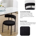 thumbnail image 4 of Locus Bono Boucle Dining Chairs Set of 6, Modern Upholstered Dining Room Chairs, Armless Kitchen Chair, Black, 4 of 5