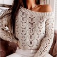 thumbnail image 2 of Gibobby Suéteres para mujer, Suéteres de gran tamaño con cuello redondo para mujer, de punto grueso, cálido, suéter(Beige,M), 2 of 5