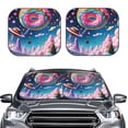 thumbnail image 2 of Balery Colorful Donut Parasol para parabrisas de coche de 2 piezas | Parasol plegable para parabrisas delantero de coche para la mayoría de sedanes-Small, 2 of 6
