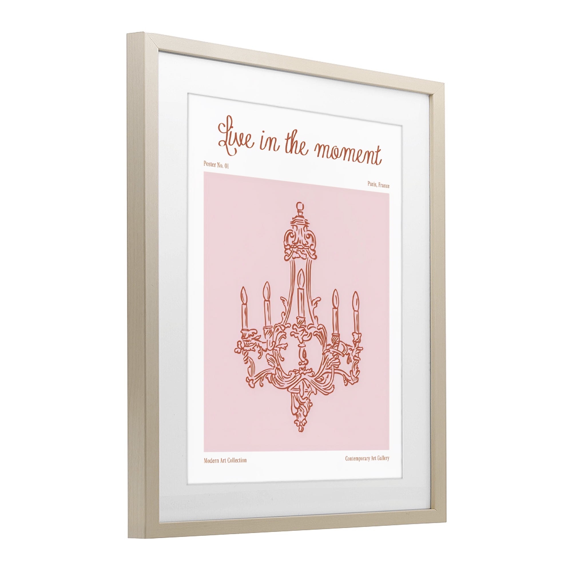 Stupell Industries Live In The Moment Chandelier Birch Framed Print Under Glass, design by The Prints Vibe