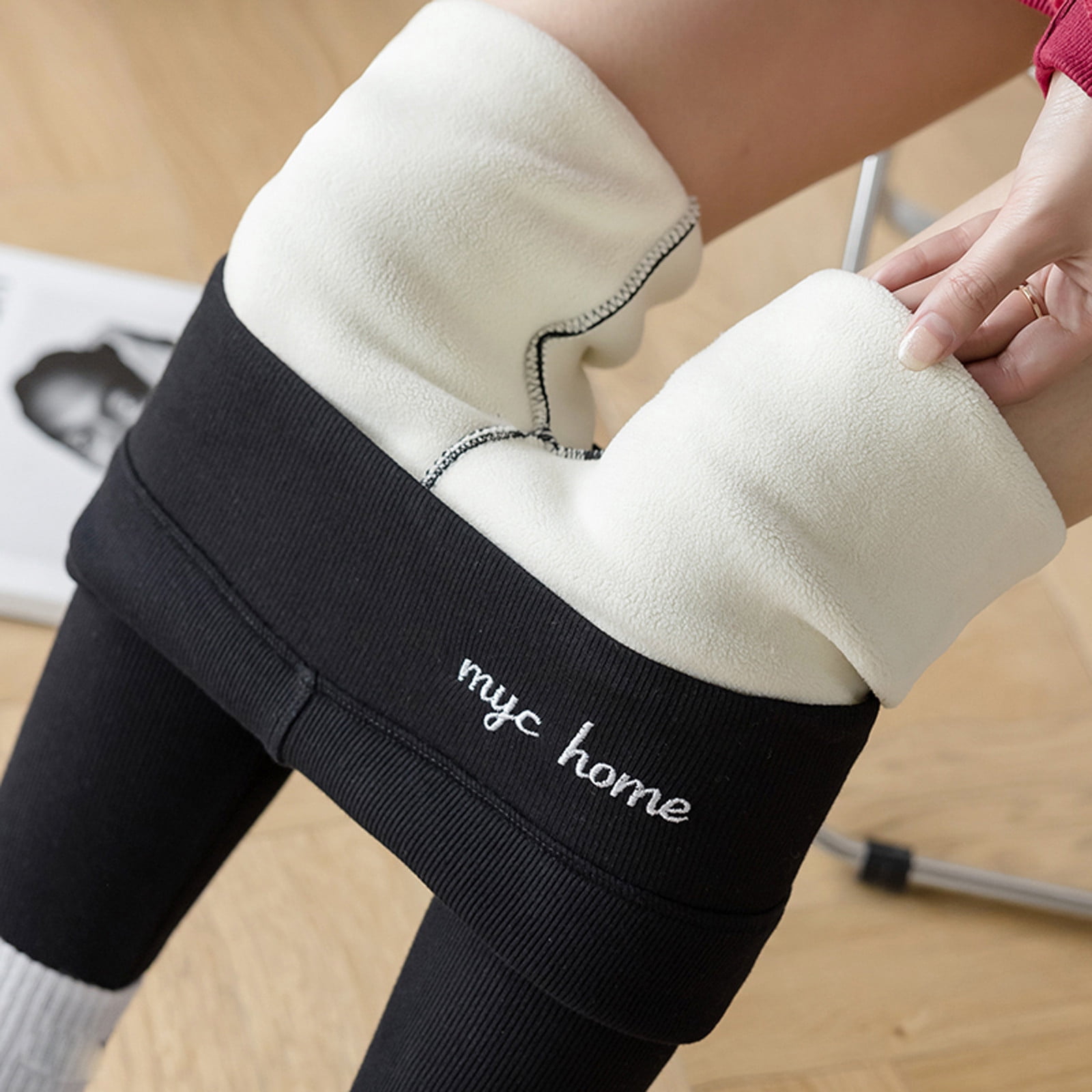 High Waist Lamb Cashmere Leggings Pants 