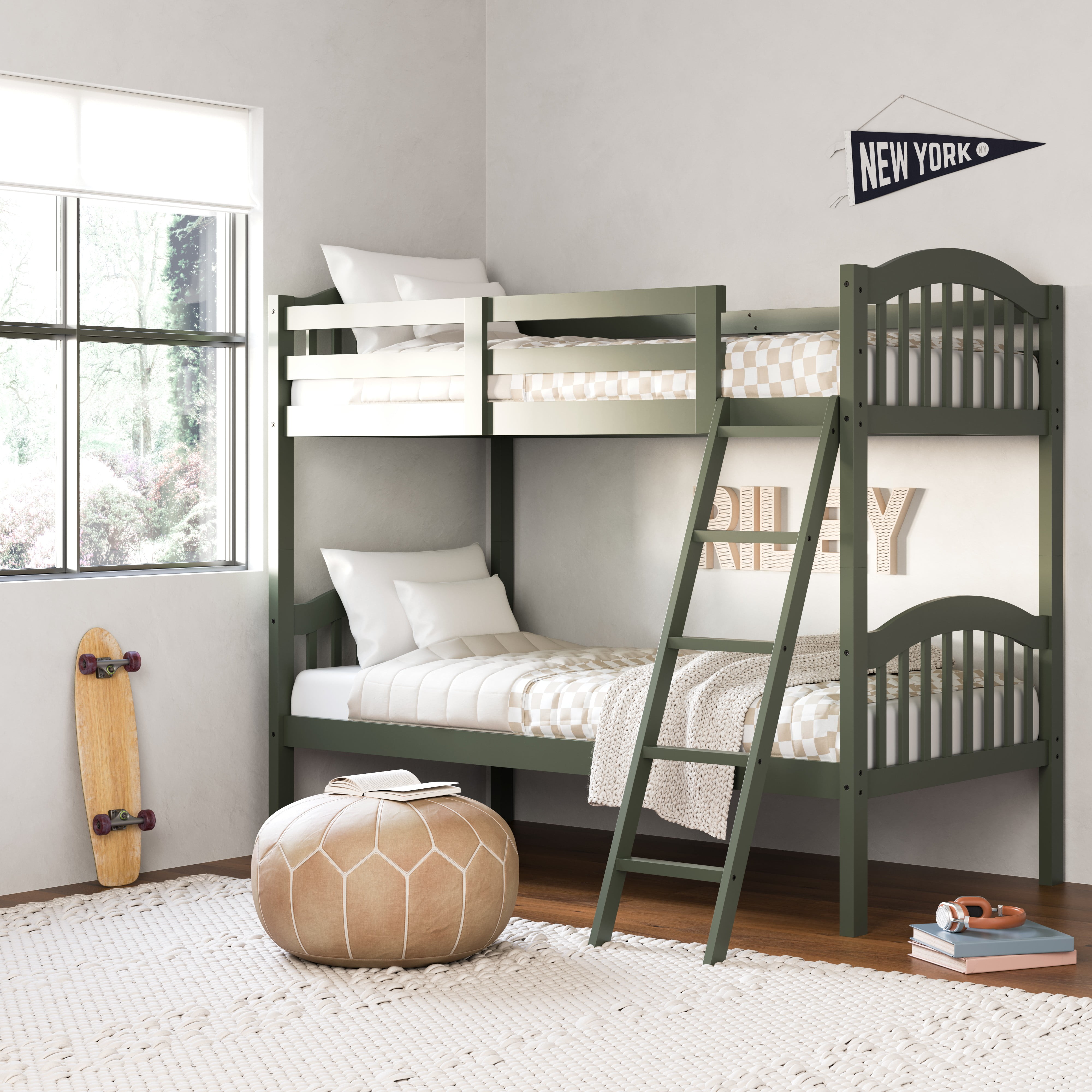 Storkcraft Long Horn Solid Hardwood Twin Bunk Bed