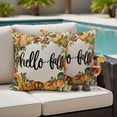 thumbnail image 4 of Thanksgiving Outdoor Waterproof Pillow Covers, Hellow Fall Pumpkin Orange Green Fruit Decorative Square Throw Pillowcase Sofa Cushion Sham for Patio/Couch/Chair, 26"x26" 2 Pack, 4 of 8